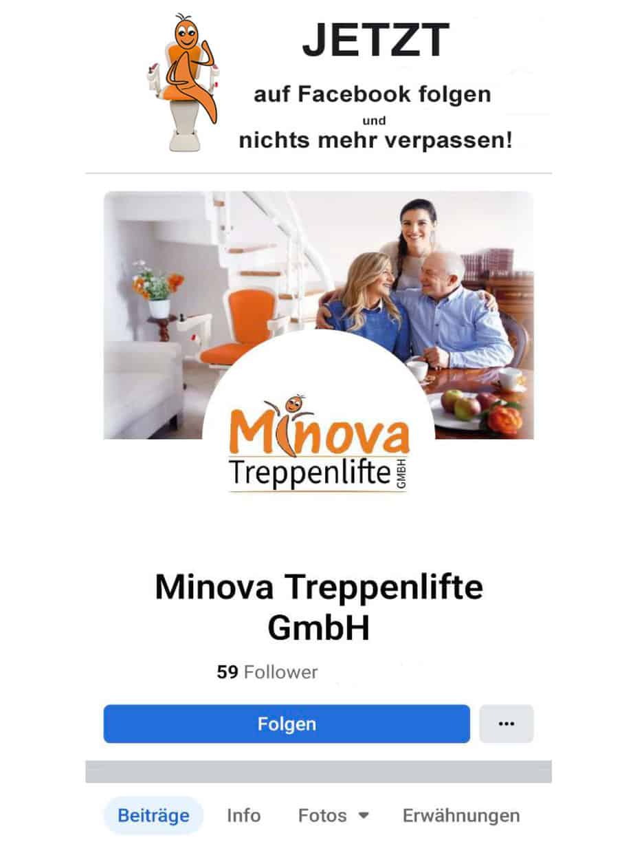 Minova Treppenlifte auf Facebook Unternehmensseite